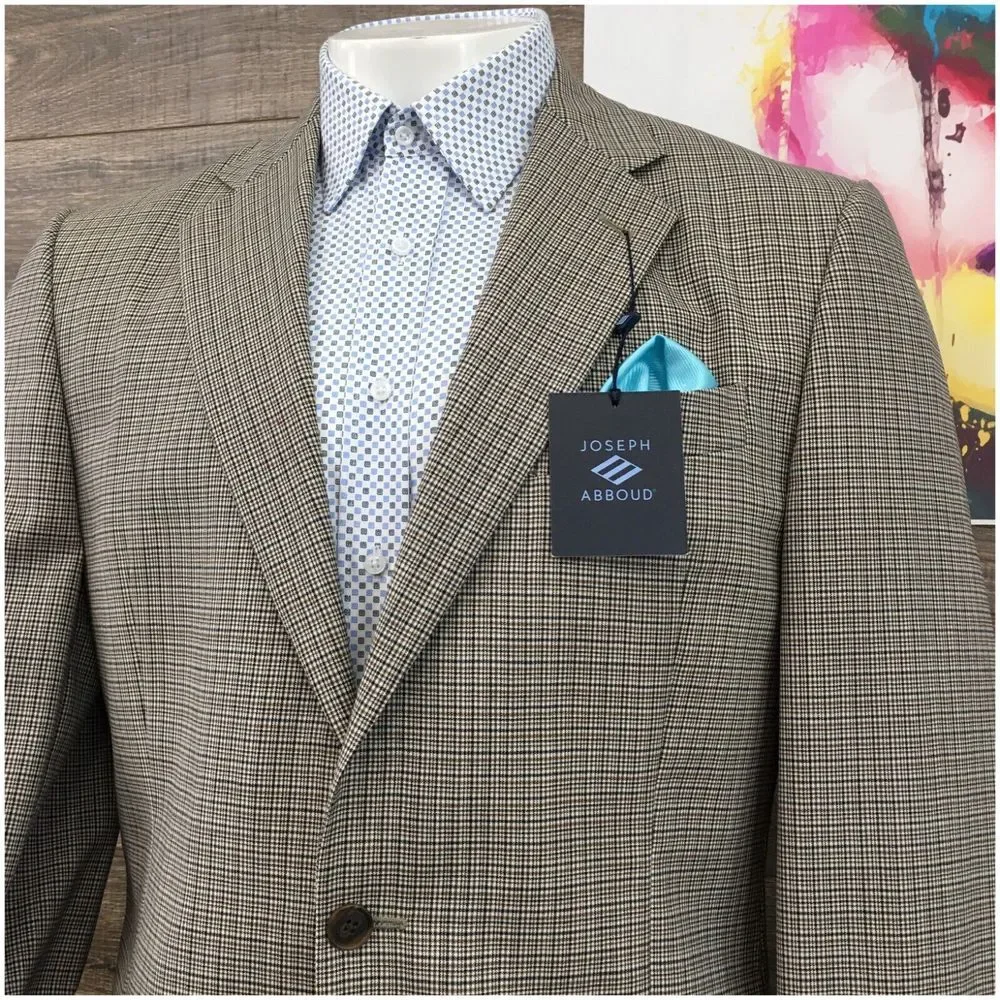 New Joseph Abboud Mens Blazer‎ Sport Coat Casual Jacket Size 42L Wool Silk Suits